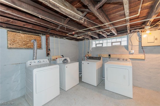 1431 Rowley Ave, Cleveland, OH 44109 - laundry area with washing machine and clothes dryer and electric panel