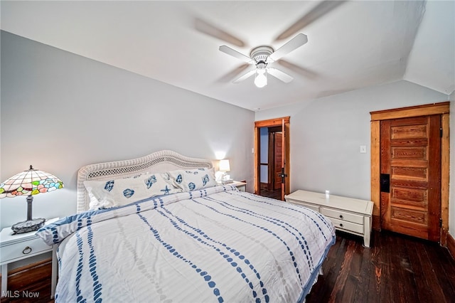 1833 W 7th St, Ashtabula, OH 44004 - bedroom with wood finished floors, ceiling fan, and lofted ceiling
