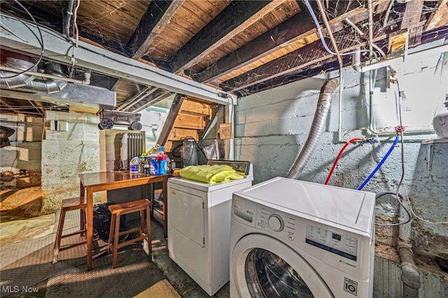 1833 W 7th St, Ashtabula, OH 44004 - unfinished below grade area featuring independent washer and dryer