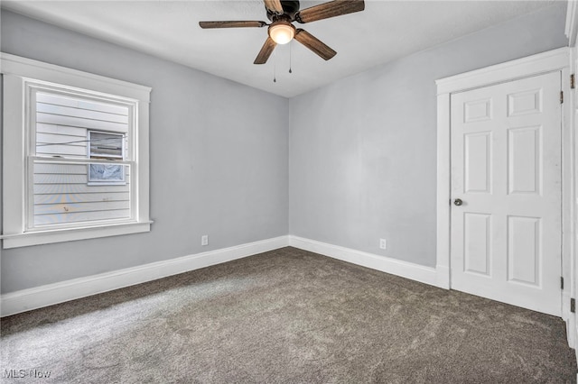 12616 Arlington Ave, Cleveland, OH 44108 - spare room featuring dark colored carpet and ceiling fan