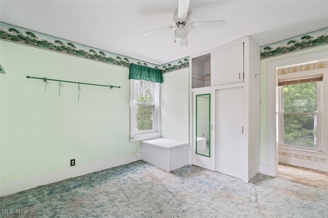 436 N Portage St, Doylestown, OH 44230 - unfurnished bedroom with carpet, multiple windows, and ceiling fan