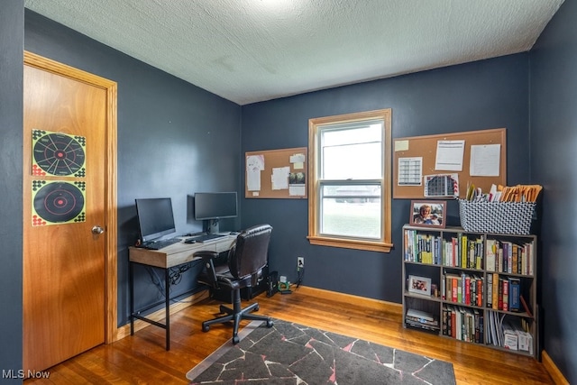 11339 Ridge Rd, North Royalton, OH 44133 - home office featuring wood finished floors and a textured ceiling