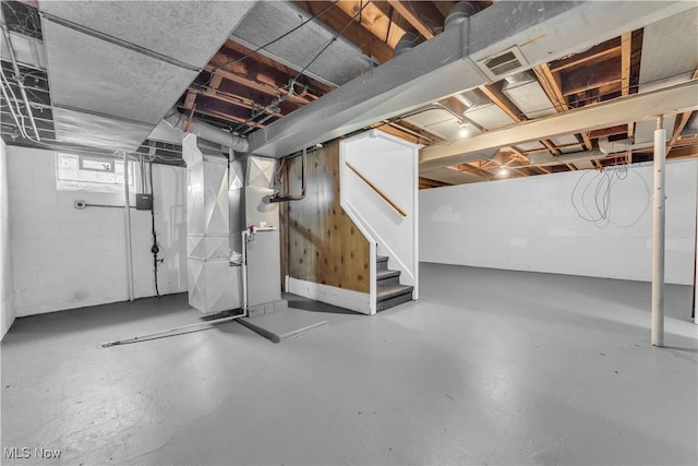 416 E 255th St, Euclid, OH 44132 - below grade area with heating unit and stairs
