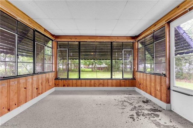 416 E 255th St, Euclid, OH 44132 - unfurnished sunroom featuring wooden walls