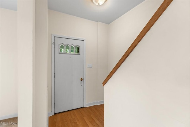 3480 Central Ave, Shadyside, OH 43947 - foyer entrance with light wood-type flooring and baseboards
