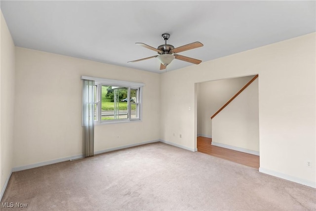 3480 Central Ave, Shadyside, OH 43947 - spare room featuring carpet floors and ceiling fan