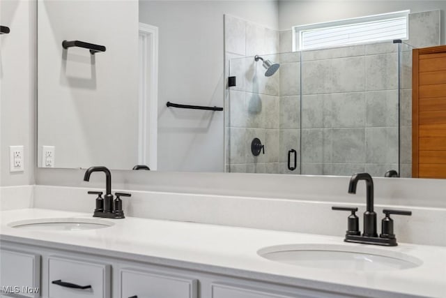 23761 St Andrews Dr, Columbia Station, OH 44028 - full bath with double vanity and a shower stall