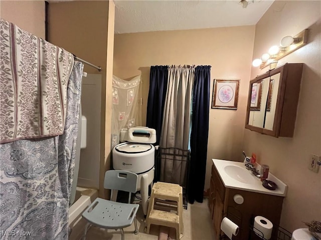 2455 W 7th St, Cleveland, OH 44113 - full bathroom featuring vanity and shower / bathtub combination with curtain