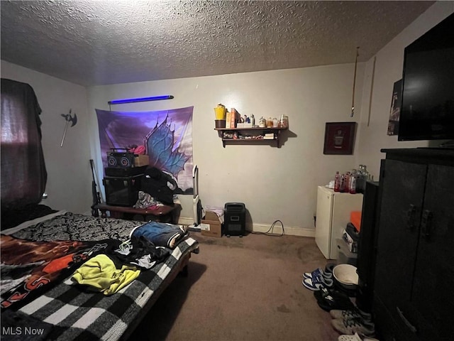 2455 W 7th St, Cleveland, OH 44113 - carpeted bedroom with a textured ceiling and baseboards