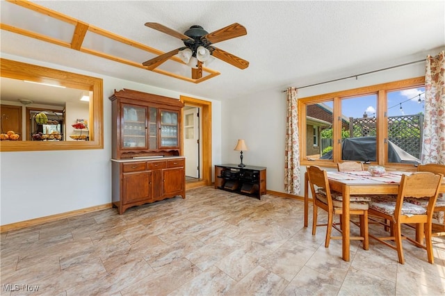 218 Bonnett St SW, North Canton, OH 44720 - dining area with a ceiling fan and a textured ceiling