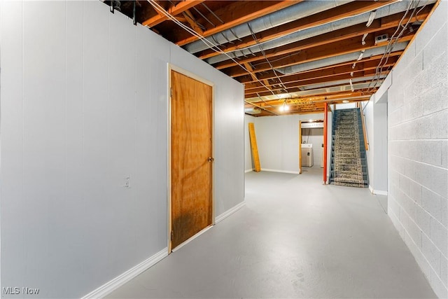 218 Bonnett St SW, North Canton, OH 44720 - finished below grade area with washer / clothes dryer and stairway
