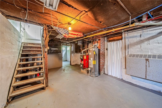 416 N Hambden St, Chardon, OH 44024 - basement with gas water heater and stairs