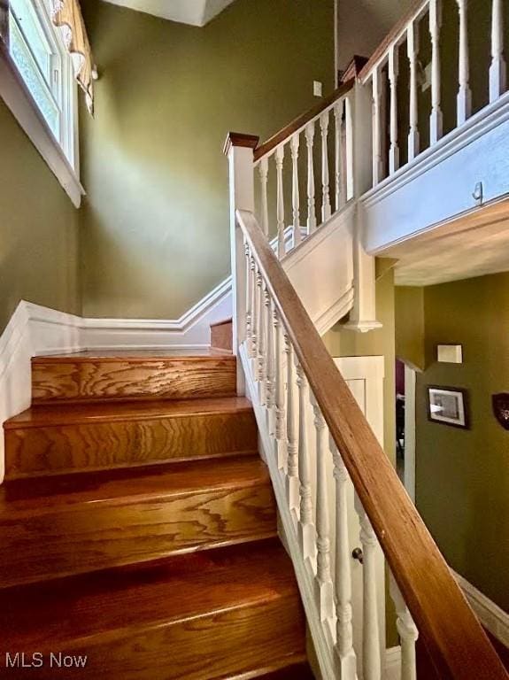 623 N 7th St, Marietta, OH 45750 - stairs with wood finished floors