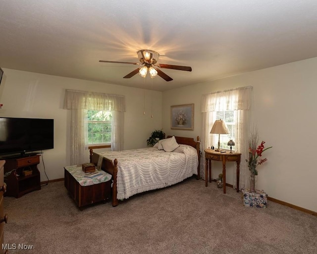 4053 Quail Ct, Ashtabula, OH 44004 - carpeted bedroom featuring ceiling fan and baseboards