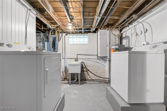 3294 Avalon Rd, Shaker Heights, OH 44120 - basement featuring washing machine and clothes dryer and electric panel