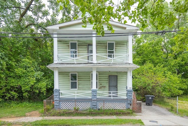8023 Kosciuszko Ave, Cleveland, OH 44103 - view of front of property with covered porch and a balcony