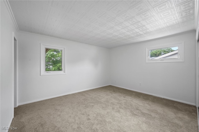 3612 Vezber Dr, Seven Hills, OH 44131 - unfurnished room featuring carpet, healthy amount of natural light, and ornamental molding