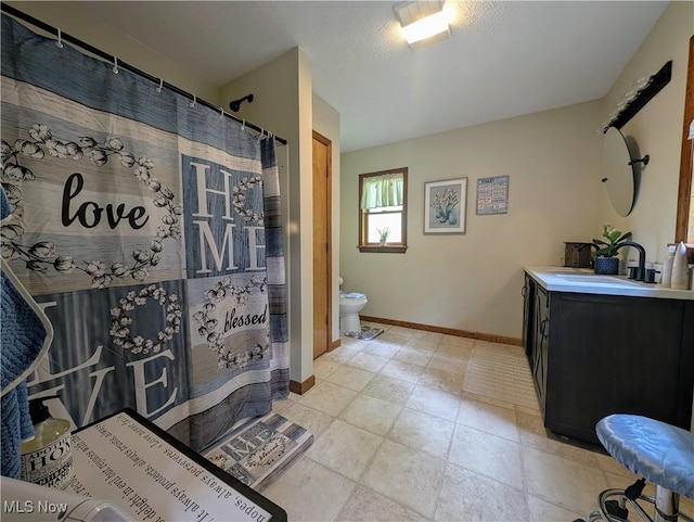 963 Ivydale Rd, Clay, WV 25043 - bathroom featuring vanity, a shower with shower curtain, and tile patterned floors