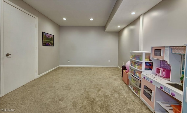 816 Vincent Dr, Loudonville, OH 44842 - playroom featuring recessed lighting and light carpet