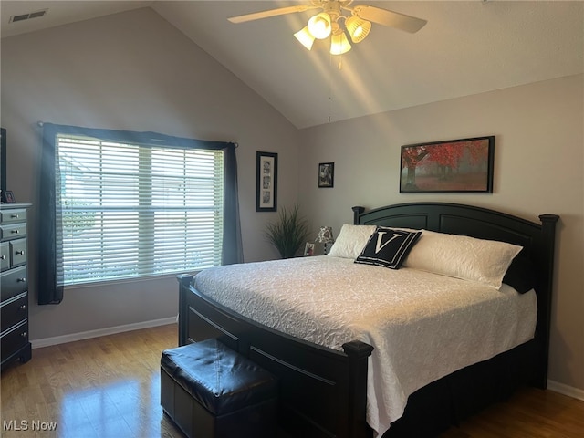 5-118 The Flds, Williamstown, WV 26187 - bedroom with vaulted ceiling, wood finished floors, and a ceiling fan