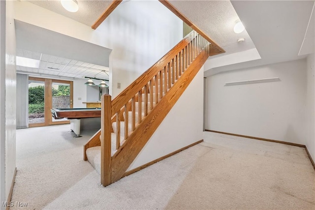 118 Steeplechase Ln, Munroe Falls, OH 44262 - staircase with carpet flooring and billiards table