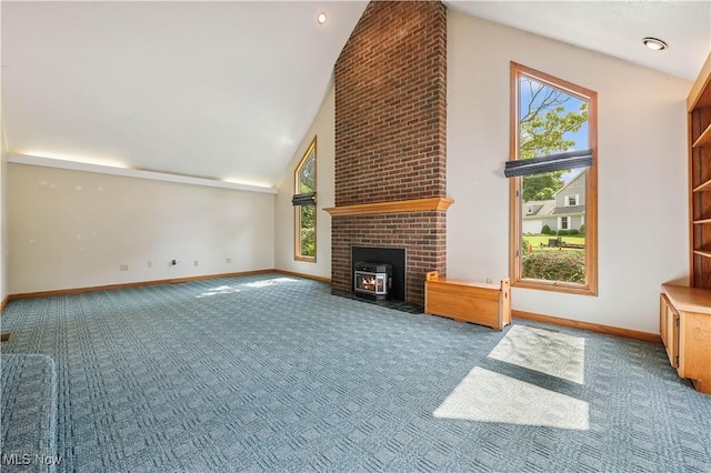 118 Steeplechase Ln, Munroe Falls, OH 44262 - unfurnished living room with carpet floors, plenty of natural light, and high vaulted ceiling