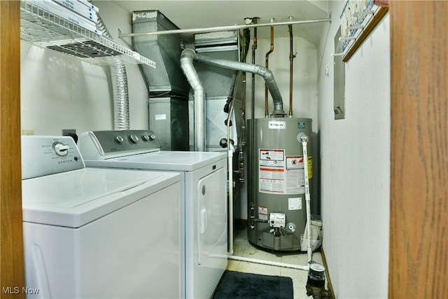 3406 Ivy Hill Cir Unit B, Cortland, OH 44410 - washroom with gas water heater and washing machine and dryer