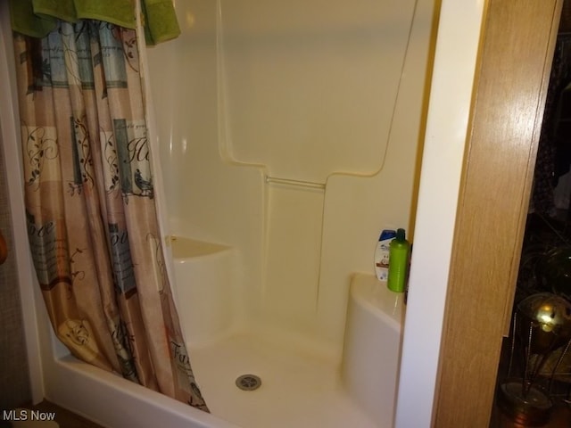 1389 Middle Fork Rd, Millstone, WV 25261 - full bath with a shower with shower curtain