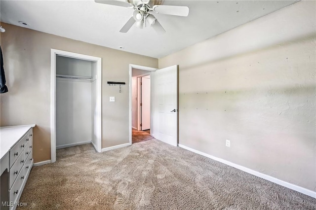 1130 Dairy Ln, East Liverpool, OH 43920 - unfurnished bedroom with light colored carpet, a closet, and ceiling fan