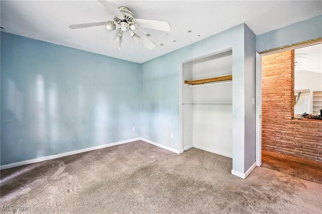 1130 Dairy Ln, East Liverpool, OH 43920 - unfurnished bedroom with carpet, a closet, and a ceiling fan
