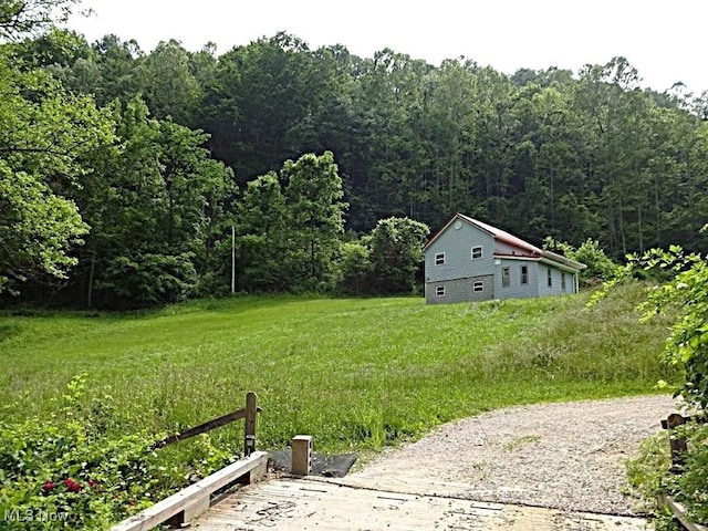 8710 Clay Rd, Left Hand, WV 25251 - view of yard featuring a wooded view