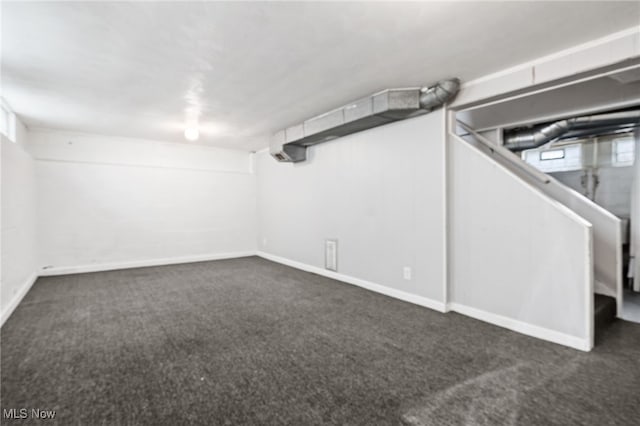 19501 Libby Rd, Maple Heights, OH 44137 - below grade area with carpet and stairs