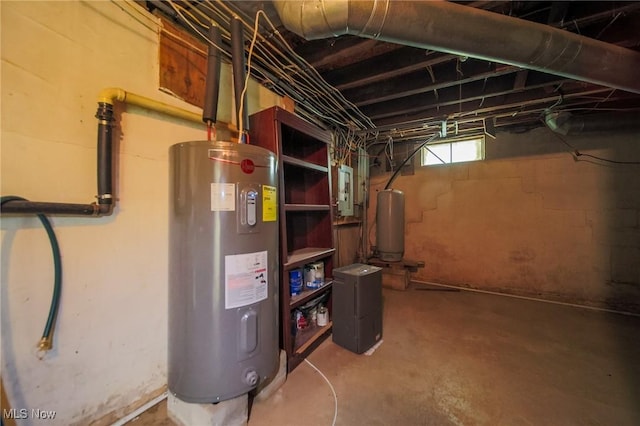 5251 Sugar Grove Rd, Cambridge, OH 43725 - below grade area with water heater, electric panel, and a water pressure tank