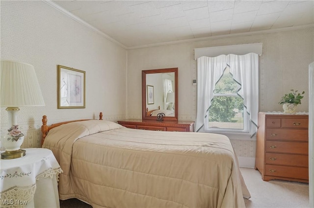 715 E Lincoln Way, Lisbon, OH 44432 - bedroom featuring ornamental molding and light colored carpet