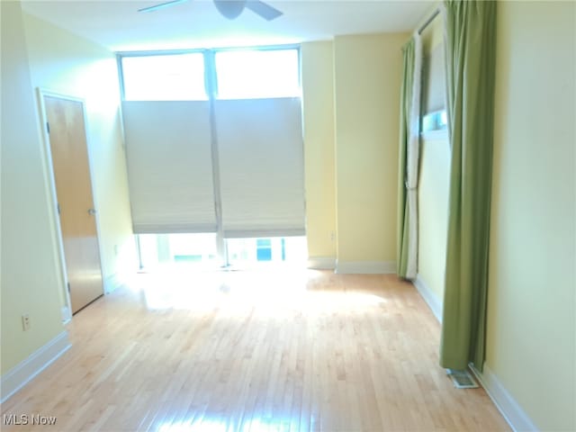 12595 Larchmere Blvd Unit E6, Cleveland, OH 44120 - unfurnished room with light wood-style floors, ceiling fan, and plenty of natural light