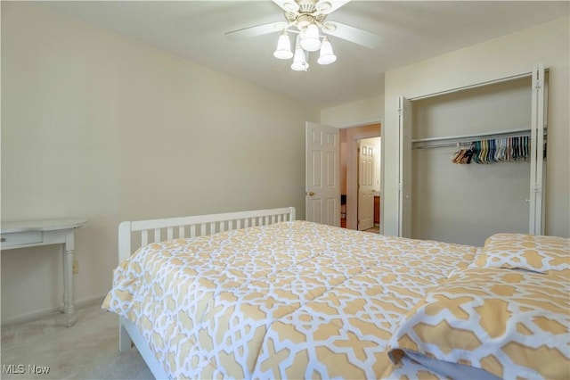 6706 Hogan Way NW, Canton, OH 44718 - carpeted bedroom with a closet and a ceiling fan