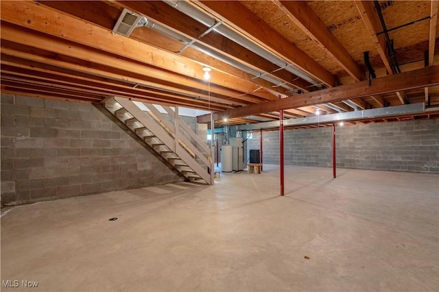 6706 Hogan Way NW, Canton, OH 44718 - unfinished basement featuring stairway and water heater