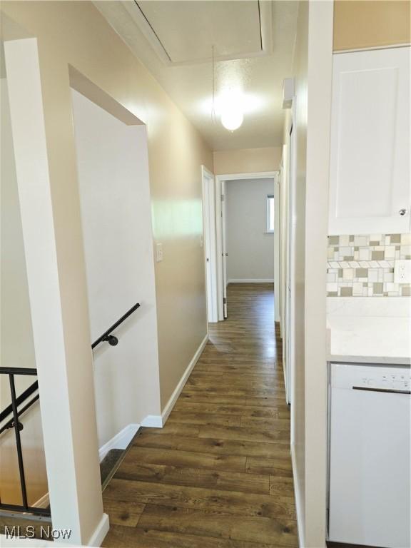 6466 Concord Dr Unit M1, Parma, OH 44134 - hall with attic access and dark wood finished floors