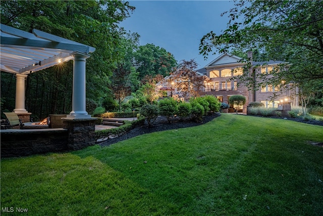 2140 County Line Rd, Gates Mills, OH 44040 - view of grassy yard featuring a pergola