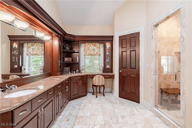 2140 County Line Rd, Gates Mills, OH 44040 - full bath featuring a shower stall and double vanity
