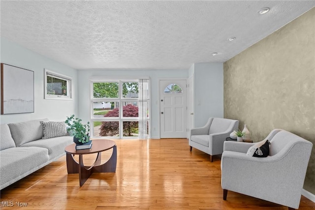 12610 Woodward Blvd, Garfield Heights, OH 44125 - living room with light wood finished floors and a textured ceiling