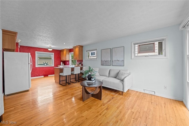 12610 Woodward Blvd, Garfield Heights, OH 44125 - living room with a textured ceiling and light wood-style floors