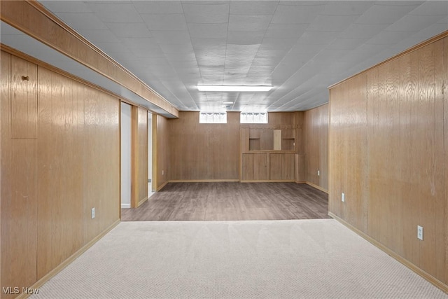 12610 Woodward Blvd, Garfield Heights, OH 44125 - basement featuring carpet and wood walls