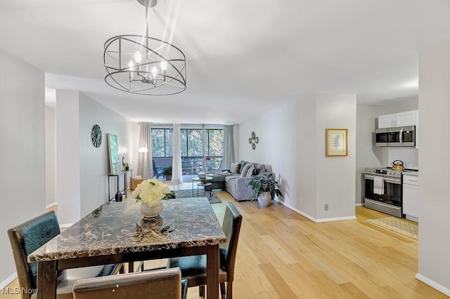 25801 Lake Shore Blvd Unit 28, Euclid, OH 44132 - dining area featuring light wood-style flooring and a chandelier