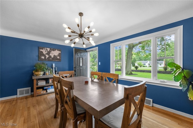 6190 Fitch Rd, North Olmsted, OH 44070 - dining space featuring a chandelier and light wood-style flooring