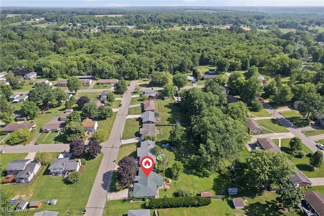 578 25th St NW, Massillon, OH 44647 - aerial overview of property's location featuring a heavily wooded area and nearby suburban area