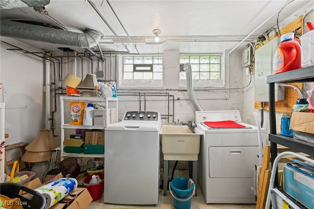5100 Edenhurst Rd, Lyndhurst, OH 44124 - washroom with independent washer and dryer and electric panel