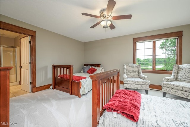 8309 Gentry St NW, Massillon, OH 44646 - bedroom featuring light carpet and ceiling fan