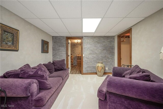 8309 Gentry St NW, Massillon, OH 44646 - living room with a drop ceiling and carpet flooring