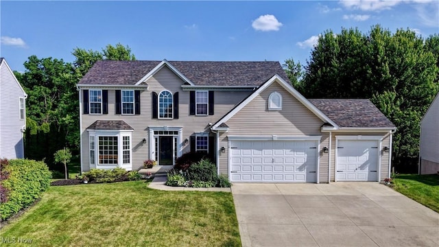 2720 Pinegate Dr, Norton, OH 44203 - colonial-style house featuring a garage, concrete driveway, and a front yard